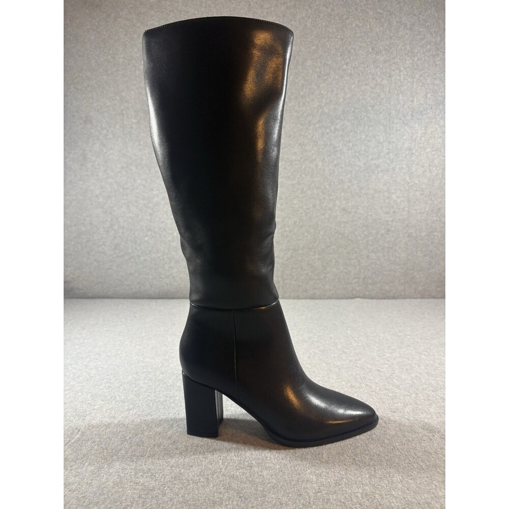 Topwalks 8 Womens Knee High Boots Pointed Toe Chunky Heel Side Zipper